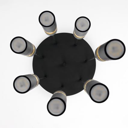 Jupiter 2015 - Pakabinamas sietynas ALAS 7xGU10/10W/230V juoda/auksas