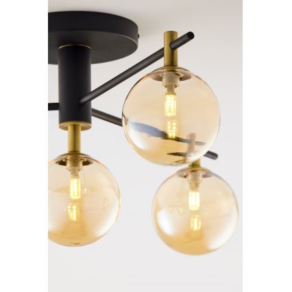 Jupiter 2031 - Tvirtinamas sietynas FIGARO 4xG9/10W/230V juoda/auksas/smėlio spalva