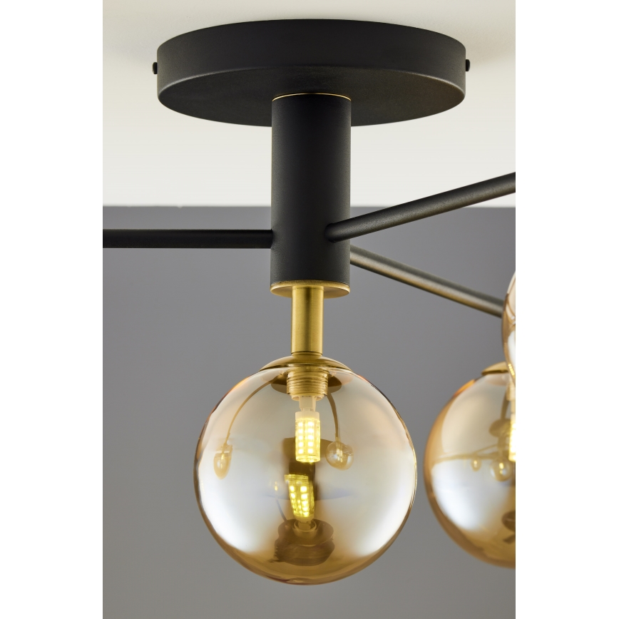 Jupiter 2031 - Tvirtinamas sietynas FIGARO 4xG9/10W/230V juoda/auksas/smėlio spalva