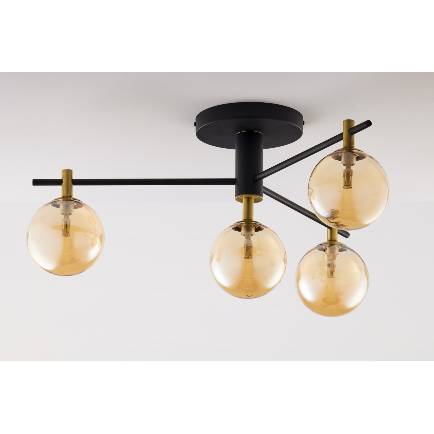 Jupiter 2031 - Tvirtinamas sietynas FIGARO 4xG9/10W/230V juoda/auksas/smėlio spalva