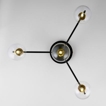Jupiter 2034 - Tvirtinamas sietynas FIGARO 4xG9/10W/230V juoda/auksas/smėlio spalva/permatoma