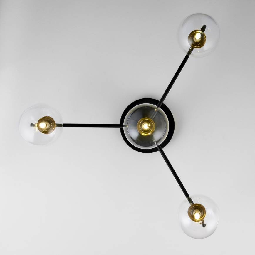 Jupiter 2034 - Tvirtinamas sietynas FIGARO 4xG9/10W/230V juoda/auksas/smėlio spalva/permatoma