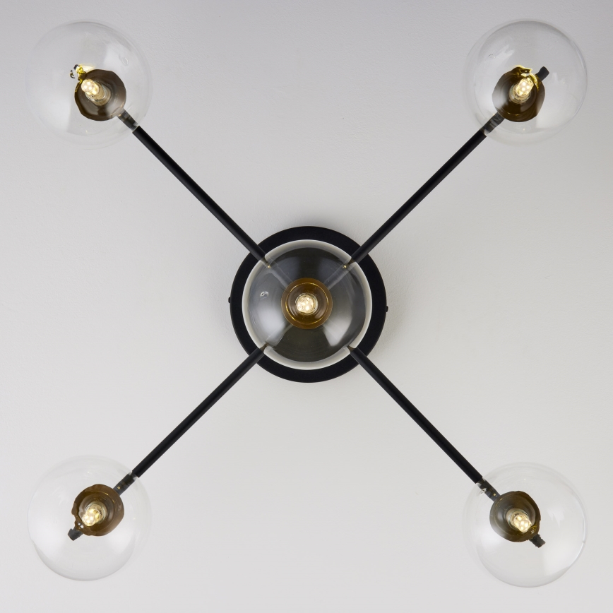 Jupiter 2035 - Tvirtinamas sietynas FIGARO 5xG9/10W/230V juoda/auksas/smėlio spalva/permatoma