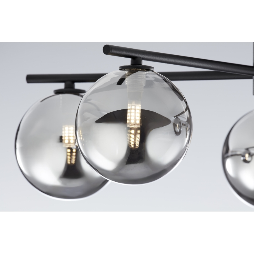 Jupiter 2048 - Prie lubų montuojama liustra PRATO 5xG9/14W/230V juoda/dūminė pilka