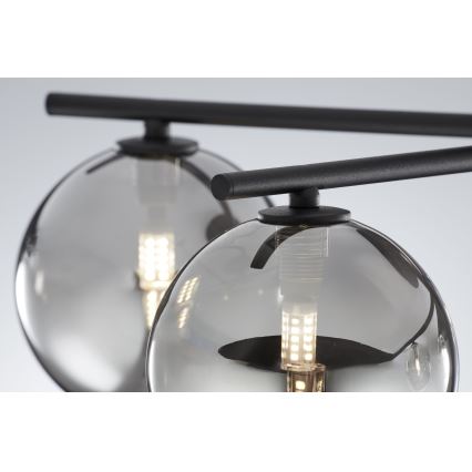 Jupiter 2048 - Prie lubų montuojama liustra PRATO 5xG9/14W/230V juoda/dūminė pilka