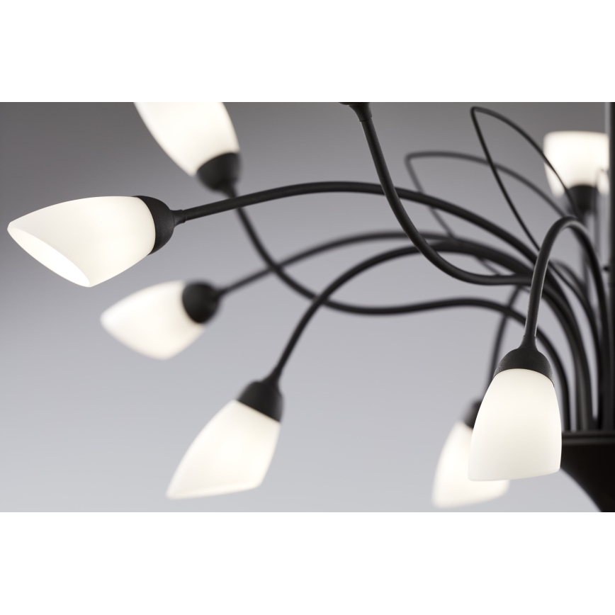 Jupiter 2057 - Pakabinama liustra ant grandinės GLORIOSA 15xG9/14W/230V juoda