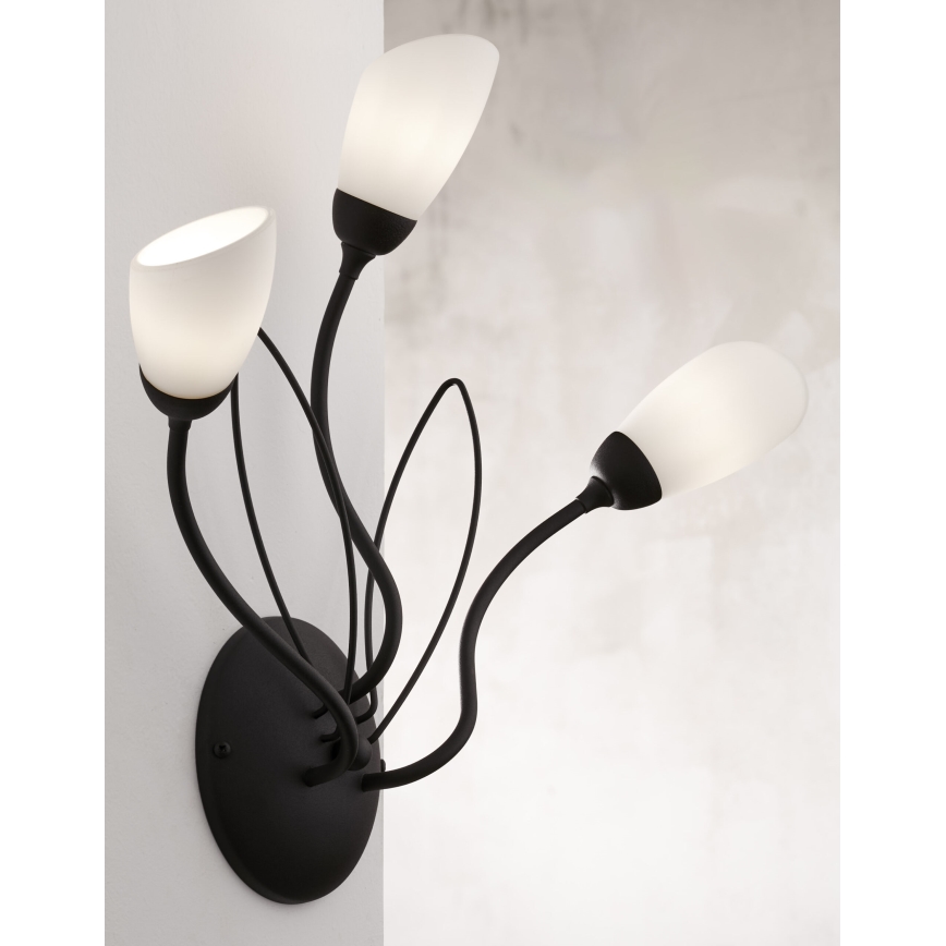 Jupiter 2059 - Sieninis šviestuvas GLORIOSA 3xG9/14W/230V juodas