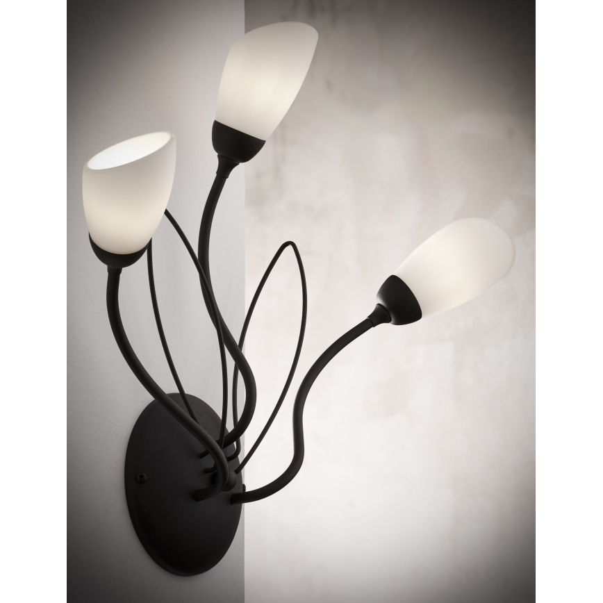 Jupiter 2059 - Sieninis šviestuvas GLORIOSA 3xG9/14W/230V juodas