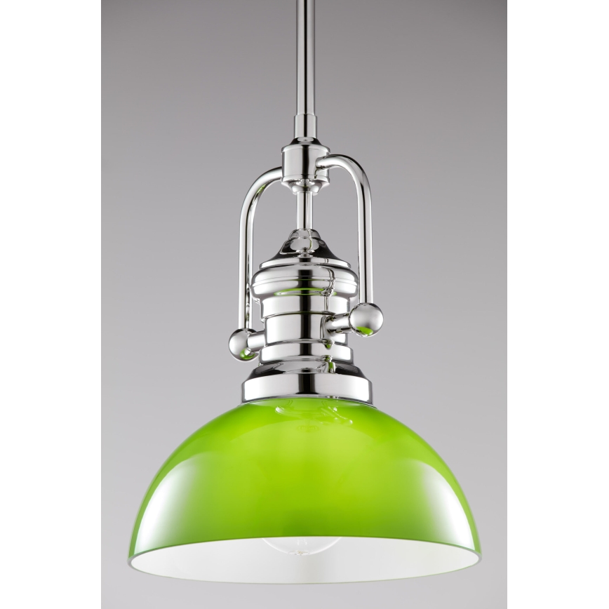 Jupiter 2071 - Pakabinamas šviestuvas ant strypo PLATINO 1xE27/15W/230V žalias/blizgus chromas