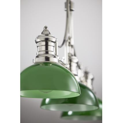 Jupiter 2072 - Pakabinamas šviestuvas ant strypo PLATINO 3xE27/15W/230V žalias / blizgus chromas