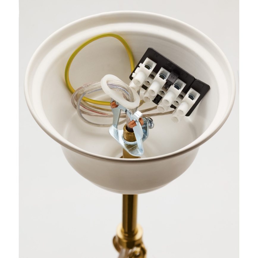 Jupiter 2084 - Pakabinama liustra SAMBA 5xE27/15W/230V balta/auksinė