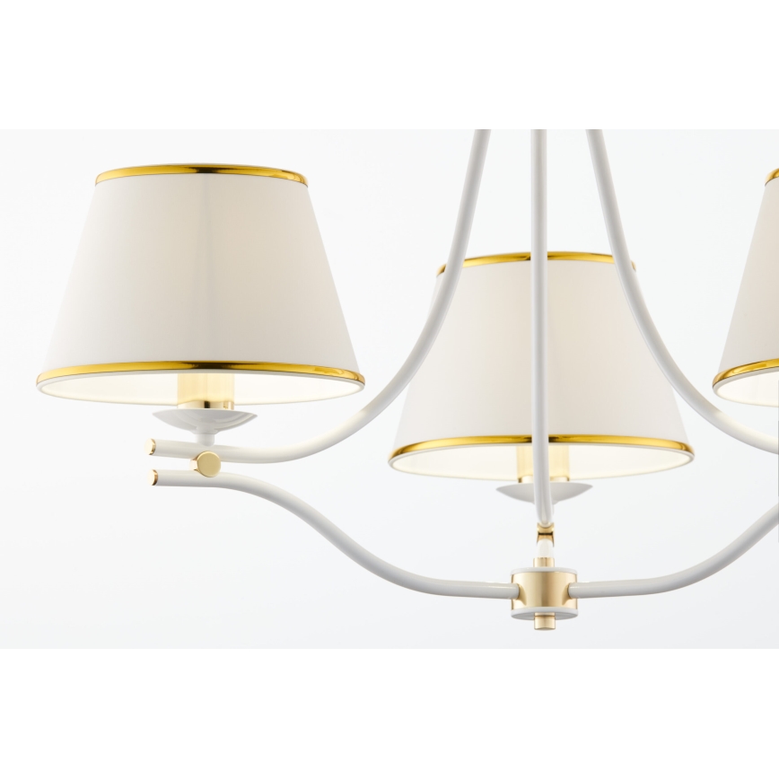 Jupiter 2085 - Liustra ant grandinės SAMBA 3xE27/15W/230V balta/auksinė