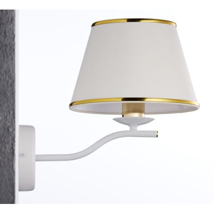 Jupiter 2086 - Sieninis šviestuvas SAMBA 1xE27/15W/230V baltas/auksinis