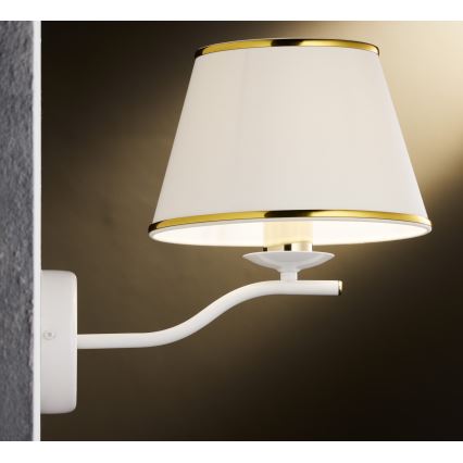 Jupiter 2086 - Sieninis šviestuvas SAMBA 1xE27/15W/230V baltas/auksinis