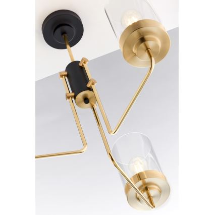 Jupiter 2087 - Liustra ant stiebo RAMIREZ 3xE27/15W/230V auksinė/juoda