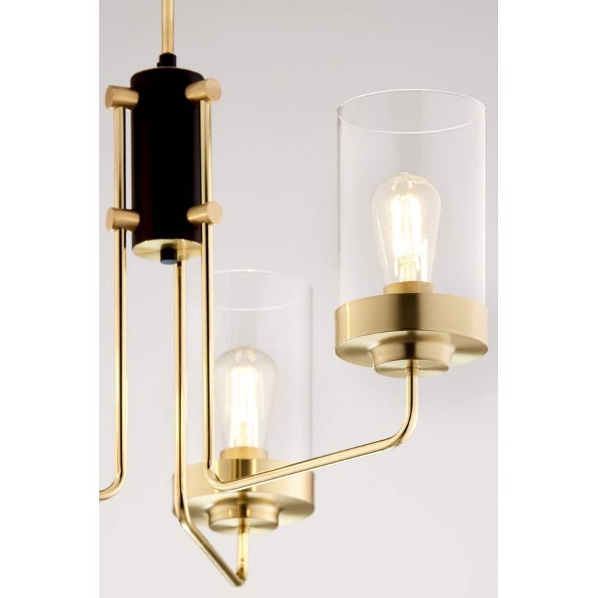 Jupiter 2087 - Liustra ant stiebo RAMIREZ 3xE27/15W/230V auksinė/juoda