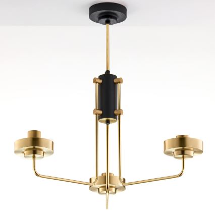 Jupiter 2087 - Liustra ant stiebo RAMIREZ 3xE27/15W/230V auksinė/juoda