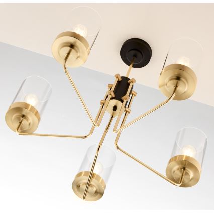 Jupiter 2088 - Sietynas ant stiebo RAMIREZ 5xE27/15W/230V auksinis/juodas