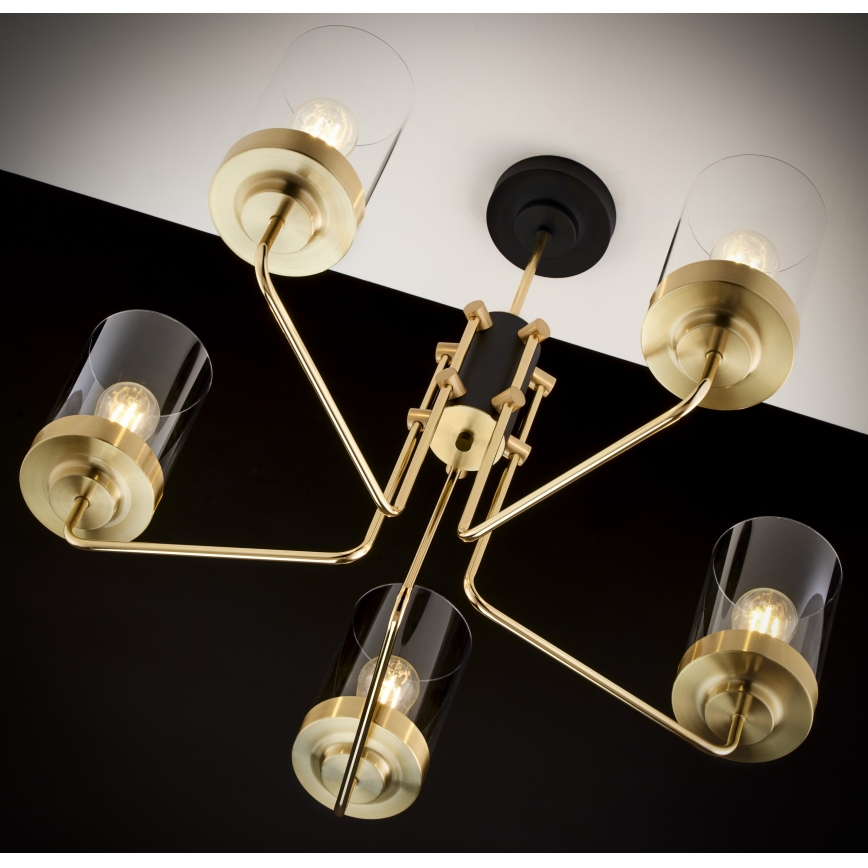 Jupiter 2088 - Sietynas ant stiebo RAMIREZ 5xE27/15W/230V auksinis/juodas