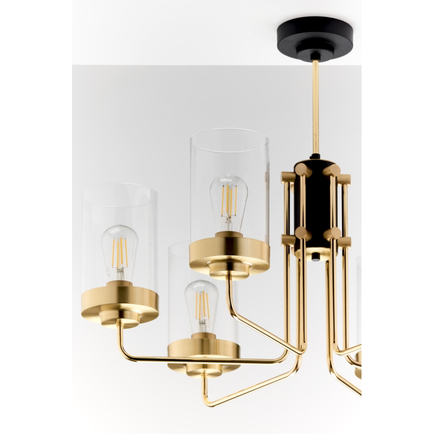 Jupiter 2089 - Liustra ant stiebo RAMIREZ 6xE27/15W/230V auksinė/juoda