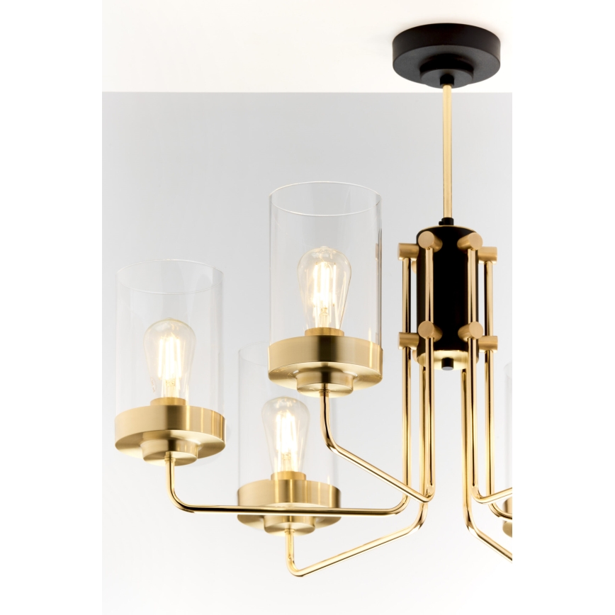 Jupiter 2089 - Liustra ant stiebo RAMIREZ 6xE27/15W/230V auksinė/juoda