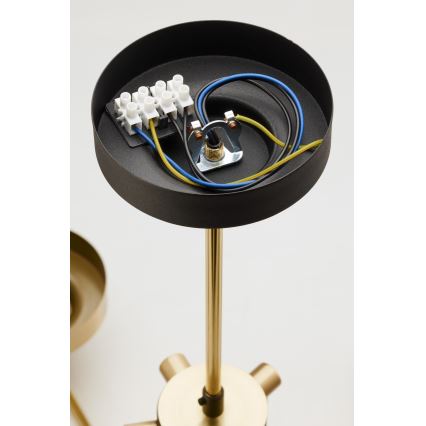 Jupiter 2089 - Liustra ant stiebo RAMIREZ 6xE27/15W/230V auksinė/juoda