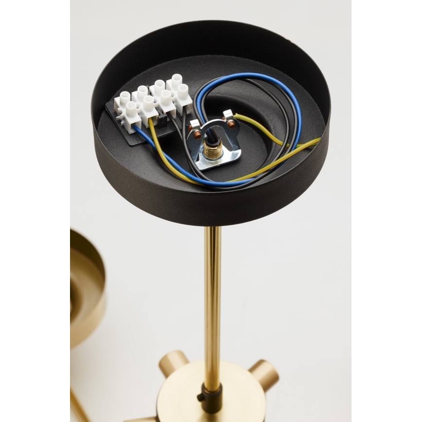 Jupiter 2089 - Liustra ant stiebo RAMIREZ 6xE27/15W/230V auksinė/juoda