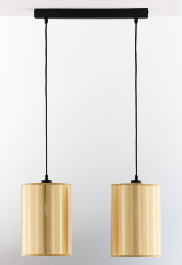 Jupiter 2091 - Pakabinamas šviestuvas ant laido CORTINA 2xE27/15W/230V auksinė/juoda