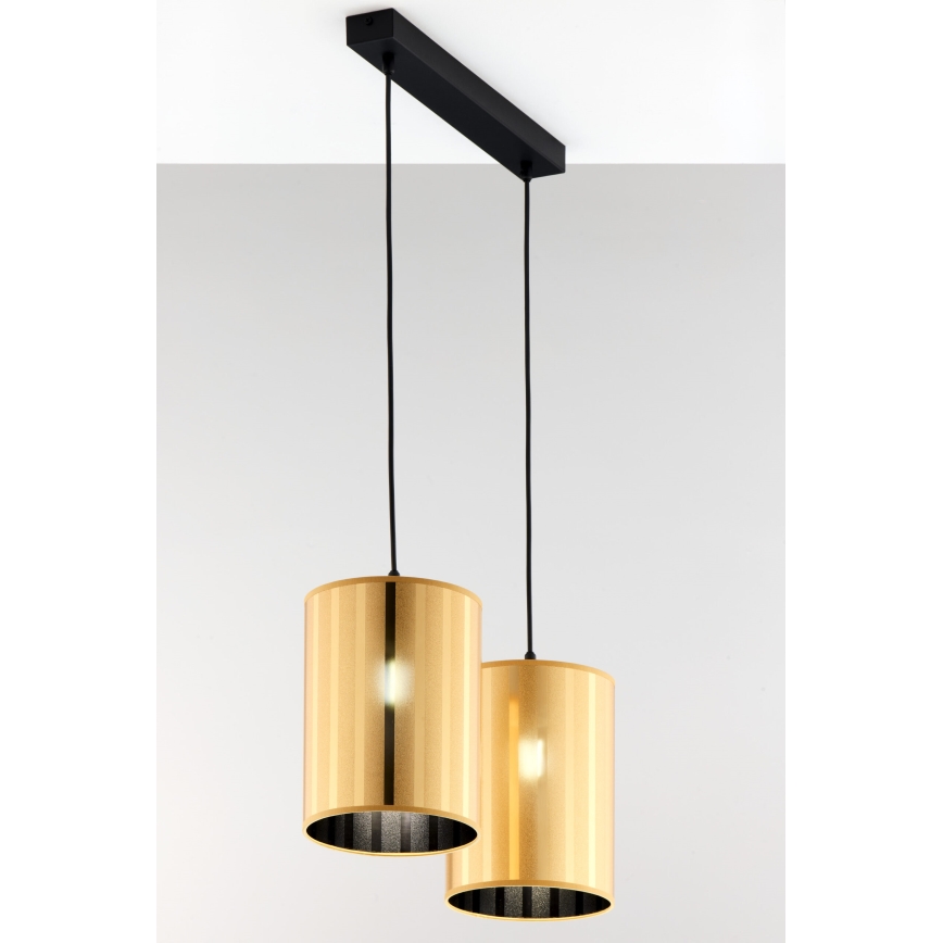 Jupiter 2091 - Pakabinamas šviestuvas ant laido CORTINA 2xE27/15W/230V auksinė/juoda