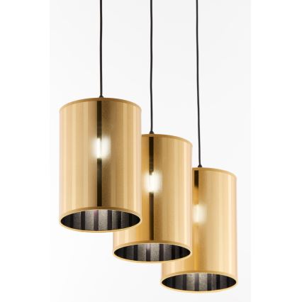 Jupiter 2092 - Liustra ant troselio CORTINA 3xE27/15W/230V auksinė/juoda