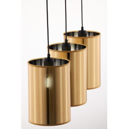 Jupiter 2092 - Liustra ant troselio CORTINA 3xE27/15W/230V auksinė/juoda