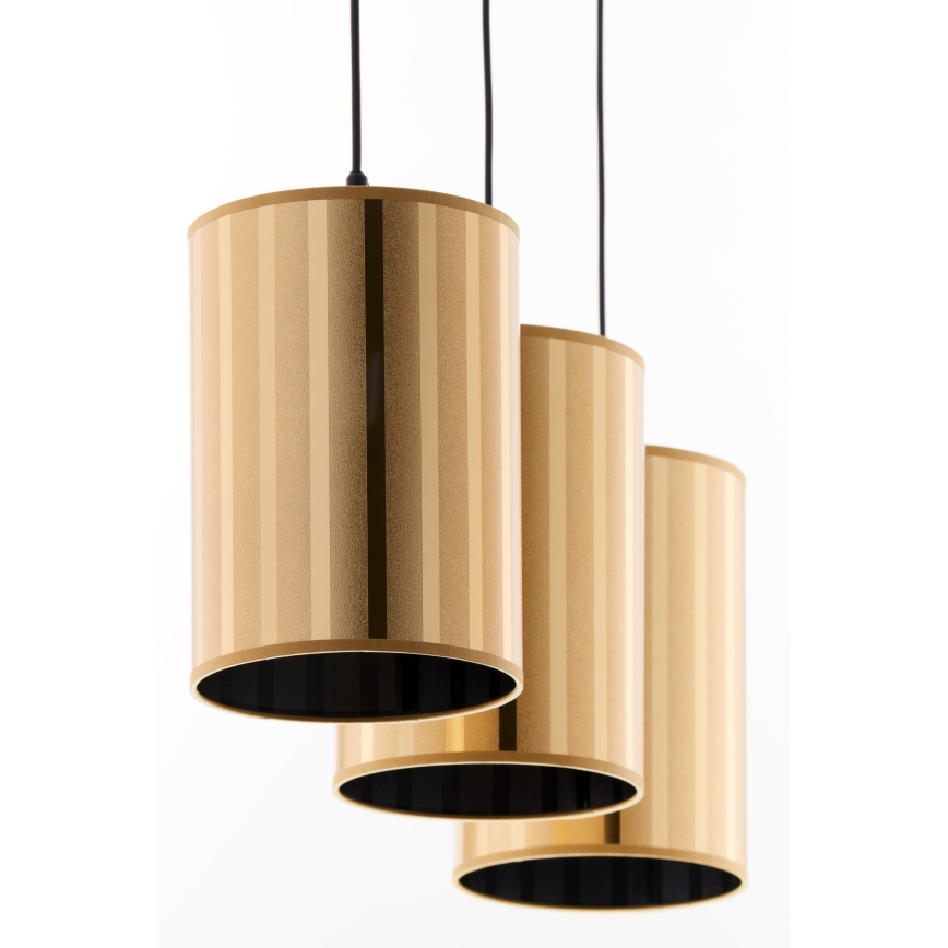 Jupiter 2092 - Liustra ant troselio CORTINA 3xE27/15W/230V auksinė/juoda