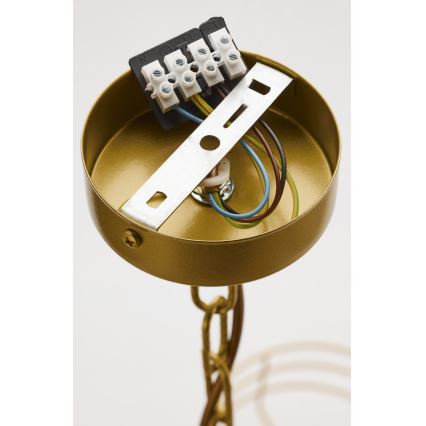 Jupiter 2094 - Pakabinama liustra ant grandinės ARTHUR 5xE27/15W/230V mėlyna/auksinė