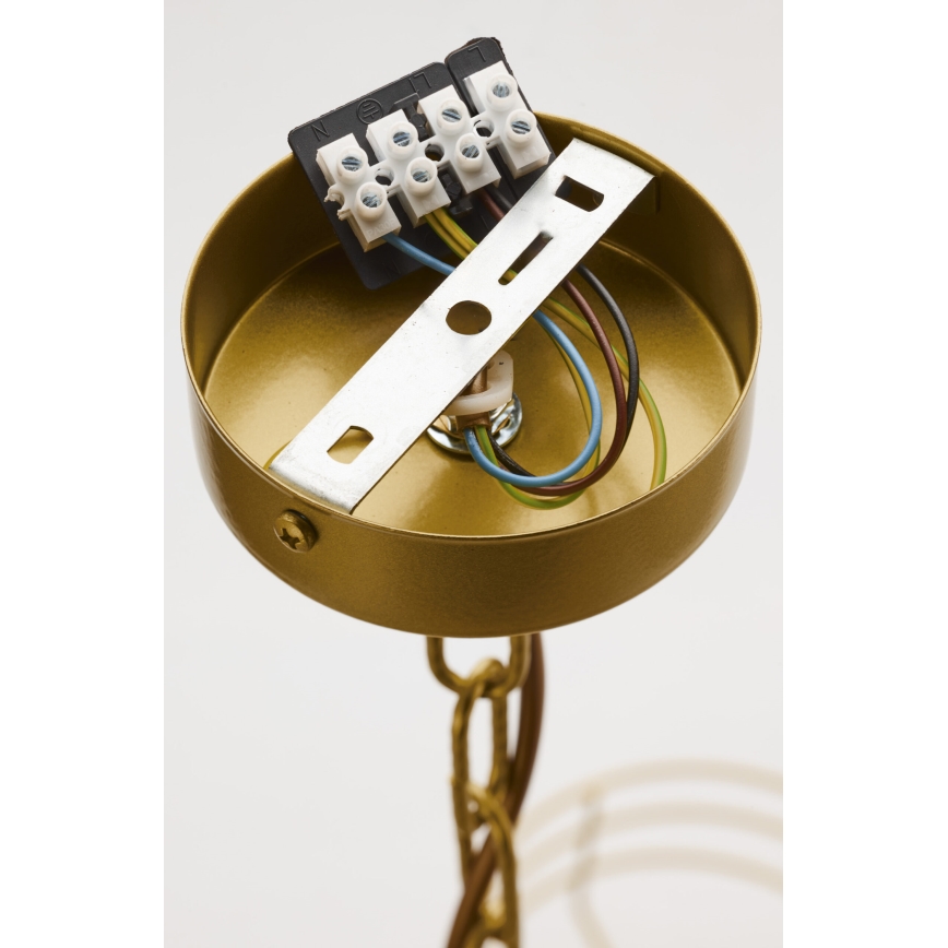 Jupiter 2094 - Pakabinama liustra ant grandinės ARTHUR 5xE27/15W/230V mėlyna/auksinė