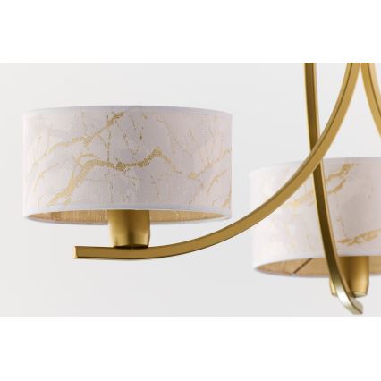 Jupiter 2096 - Liustra ant grandinės ARTHUR 3xE27/15W/230V balta/auksinė/marmuro dekoras