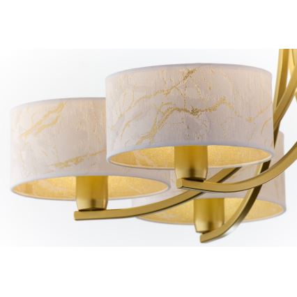 Jupiter 2098 - Pakabinamas šviestuvas su grandine ARTHUR 6xE27/15W/230V balta/auksinė/marmuro dekoras