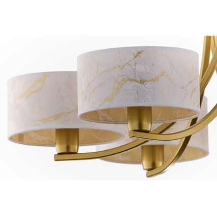 Jupiter 2098 - Pakabinamas šviestuvas su grandine ARTHUR 6xE27/15W/230V balta/auksinė/marmuro dekoras