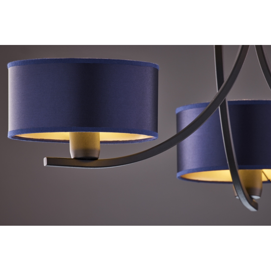 Jupiter 2099 - Pakabinamas šviestuvas ant grandinės ARTHUR 3xE27/15W/230V mėlyna/juoda