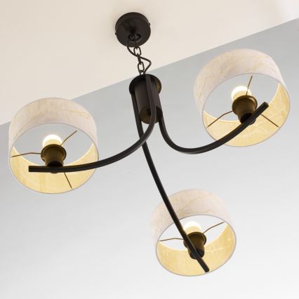 Jupiter 2103 - Pakabinama liustra ARTHUR 3xE27/15W/230V balta/juoda/marmuro dekoras