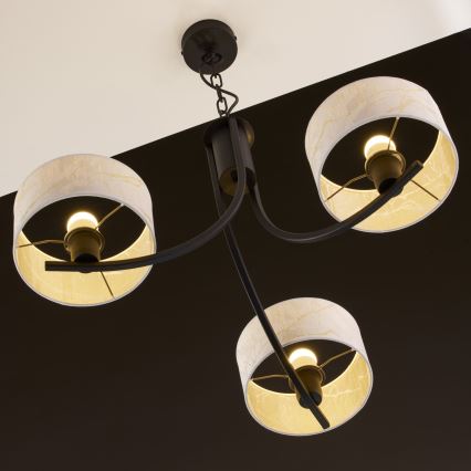 Jupiter 2103 - Pakabinama liustra ARTHUR 3xE27/15W/230V balta/juoda/marmuro dekoras