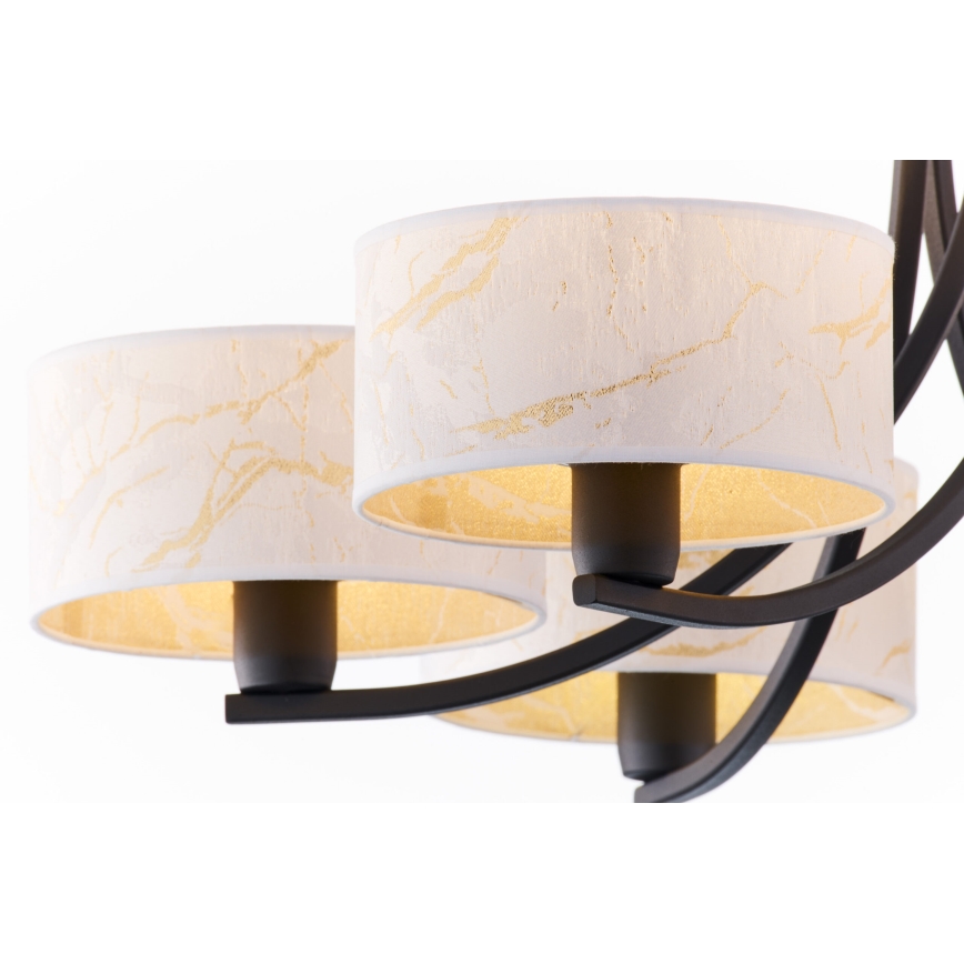 Jupiter 2105 - Liustra ant grandinės ARTHUR 6xE27/15W/230V balta/juoda/marmuro dekoras