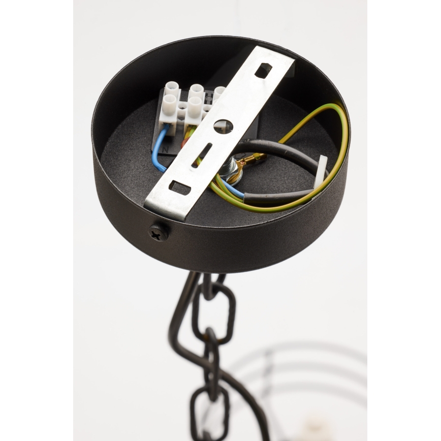 Jupiter 2105 - Liustra ant grandinės ARTHUR 6xE27/15W/230V balta/juoda/marmuro dekoras