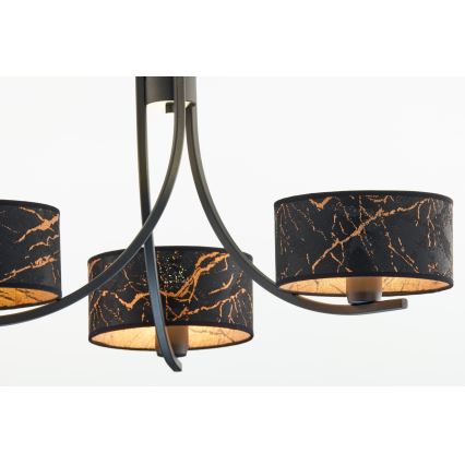 Jupiter 2106 - Pakabinamas šviestuvas ant grandinės ARTHUR 3xE27/15W/230V juoda/oranžinė/marmuro dekoras