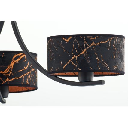 Jupiter 2106 - Pakabinamas šviestuvas ant grandinės ARTHUR 3xE27/15W/230V juoda/oranžinė/marmuro dekoras