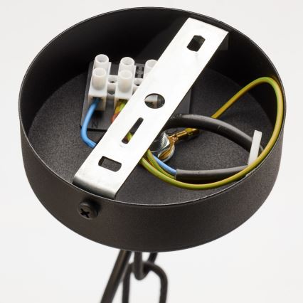 Jupiter 2108 - Sietynas ant grandinės ARTHUR 6xE27/15W/230V juodas/oranžinis/marmuro dekoras