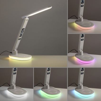JUST LIGHT. 11018-16 - LED RGBW Tamsinama jutiklinė stalinė lempa su belaidžiu įkrovimu TINA LED/4W/230V balta
