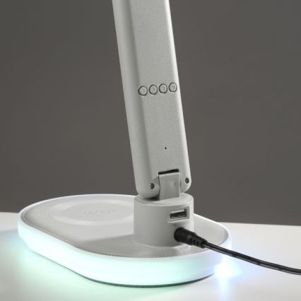 JUST LIGHT. 11018-16 - LED RGBW Tamsinama jutiklinė stalinė lempa su belaidžiu įkrovimu TINA LED/4W/230V balta