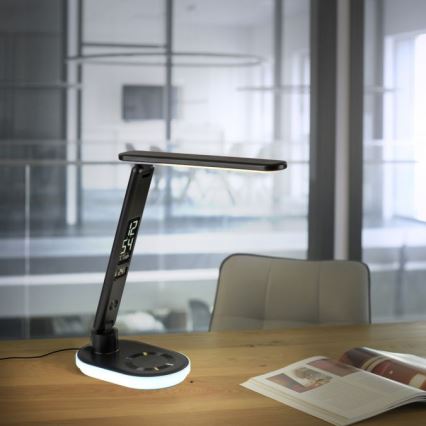 JUST LIGHT. 11018-18 - LED RGBW Reguliuojama Touch Stalo Lempa su Belaidžiu Įkrovimu TINA LED/4W/230V Juoda