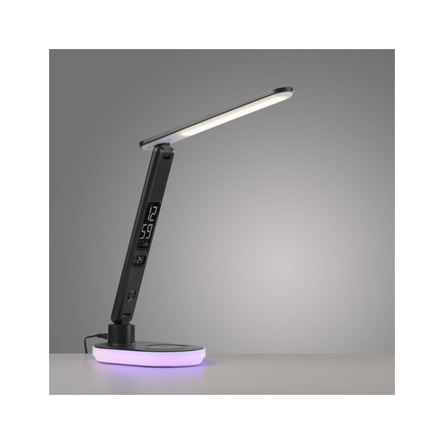 JUST LIGHT. 11018-18 - LED RGBW Reguliuojama Touch Stalo Lempa su Belaidžiu Įkrovimu TINA LED/4W/230V Juoda