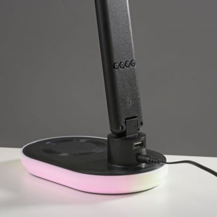 JUST LIGHT. 11018-18 - LED RGBW Reguliuojama Touch Stalo Lempa su Belaidžiu Įkrovimu TINA LED/4W/230V Juoda